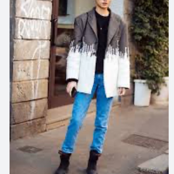 Two Tone Micro Herringbone Cable Knit Jacket Oversized Medium Margiela esque - Picture 7 of 7